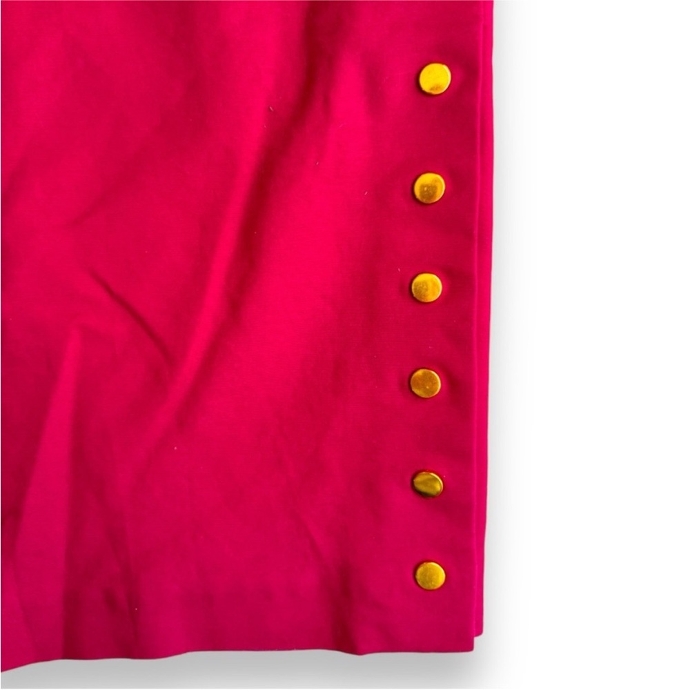 Worthington Pink Skirt Gold Snap Button Slit 10P Magenta Petite - Picture 4 of 11